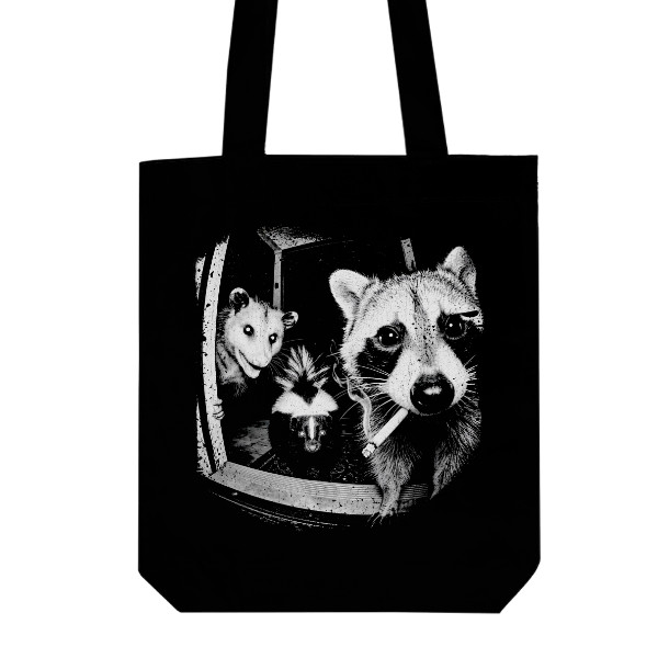 Raccoon, Skunk and Opossum - cotton tote bag