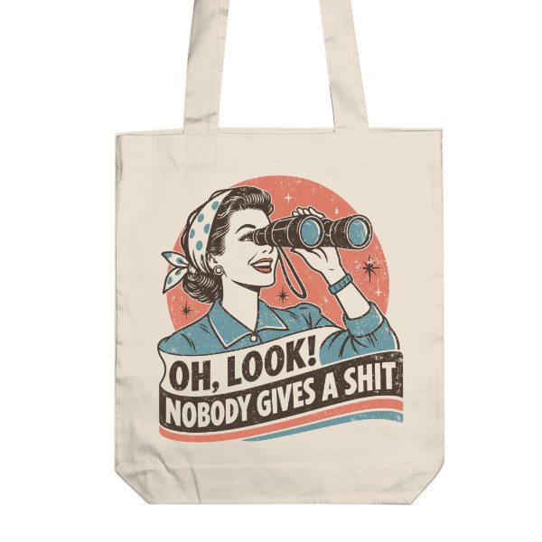 Vintage Lady With Perspective - cotton tote bag